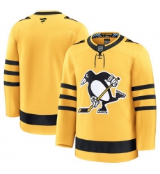 Men Pittsburgh Penguins Blank Gold 2025 Alternate Stitched Hockey Jersey