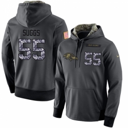 NFL Mens Nike Baltimore Ravens 55 Terrell Suggs Stitched Black Anthracite Salute to Service Player Performance Hoodie