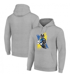 Men Starter Heather Gray Los Angeles Rams Player X Fleece Pullover Hoodie