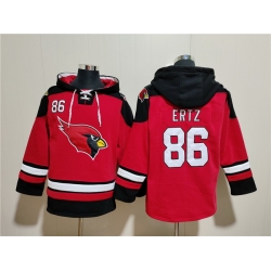Men Arizona Cardinals 86 Zach Ertz Red Ageless Must Have Lace Up Pullover Hoodie