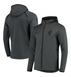 Men Cleveland Cavaliers Nike Showtime Tonal Therma Flex Performance Full Zip Hoodie Black