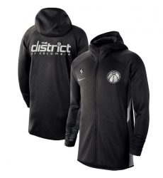 Men Nike Washington Wizards Heathered Black Authentic Showtime Therma Flex Performance Full Zip Hoodie