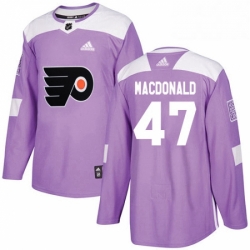 Youth Adidas Philadelphia Flyers 47 Andrew MacDonald Authentic Purple Fights Cancer Practice NHL Jersey 