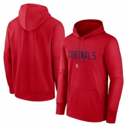 Men St  Louis Cardinals Red Pregame Performance Pullover Hoodie