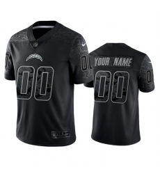 Men Women Youth Los Angeles Chargers Active Player Custom Black Reflective Limited Stitched Football Jersey