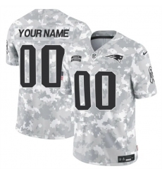 Men New England Patriots Active Player Custom 2024 F U S E Arctic Camo Salute To Service Limited Stitched Jersey