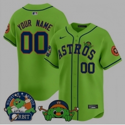 Men Women Youth Custom Astros Orbit Patch Vapor Premier Limited Green Custom Jersey V3 ALL stitched