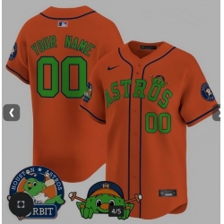 Men Women Youth Custom Astros Orbit Patch Vapor Premier Limited Orange Jersey V3 ALL stitched