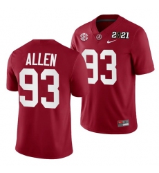 Alabama Crimson Tide Jonathan Allen Crimson 2021 Rose Bowl Champions College Football Playoff College Football Playoff Jersey