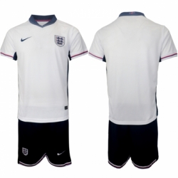 Men England Blank 2024 25 White Home Soccer Jersey Suit