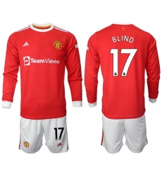Men Manchester United Long Sleeve Soccer Jerseys 515