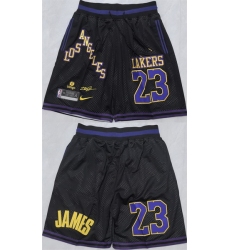 Men Los Angeles Lakers 23 LeBron James Black 2025 Shorts  