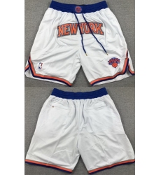 Men New York Knicks White Shorts II