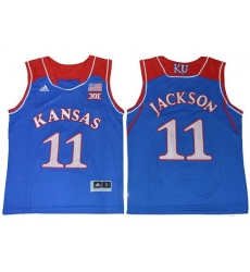 Men Ncaa Nba Kansas Jayhawks #11 Josh Jackson Blue Jersey