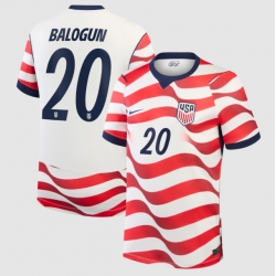 Folarin Balogun USMNT Nike 2026 Home Stadium Replica Jersey White