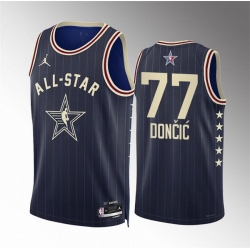 Men 2024 All Star 77 Luka Doncic Navy Stitched Basketball Jersey