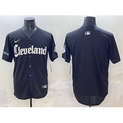 Men Cleveland Guardians Blank Black Gothic Vapor Premier Limited Stitched Baseball Jersey