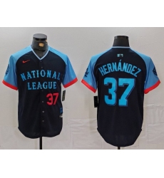 Men National League 37 Teoscar Hernandez Navy 2024 All Star Limited Stitched Baseball Jersey 7