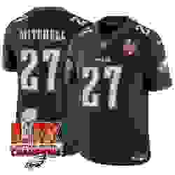 Men Philadelphia Eagles 27 Quinyon Mitchell Black 2025 Eagles Logo Super Bowl LIX Patch New F U S E  Vapor Untouchable Limited Stitched Football Jersey
