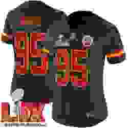 Women Kansas City Chiefs Chris Jones #95 Black 2024 2025 Super Bowl LIX F U S E Stitched Jersey