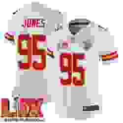 Women Kansas City Chiefs Chris Jones #95 White 2024 2025 Super Bowl LIX F U S E Stitched Jersey