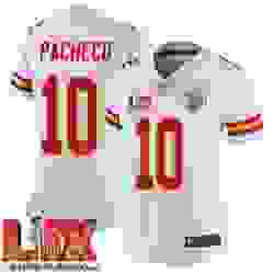 Women Kansas City Chiefs Isiah Pacheco #10 White 2024 2025 Super Bowl LIX F U S E Stitched Jersey