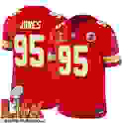 Youth Kansas City Chiefs Chris Jones #95 Red 2024 2025 Super Bowl LIX F U S E Stitched Jersey