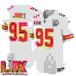 Youth Kansas City Chiefs Chris Jones #95 White 2024 2025 Super Bowl LIX F U S E Stitched Jersey