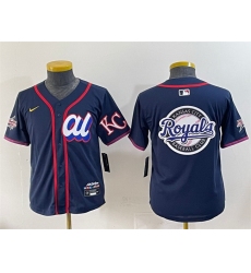 Youth American League Kansas City Royals Team Big Logo Navy 2025 All Star Edition Limited Stitched Baseball Jersey
