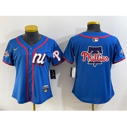 Women National League Philadelphia Phillies Team Big Logo Blue 2025 All Star Edition Limited Stitched Baseball Jersey 