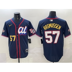 Men American League 57 Drew Rasmussen Navy 2025 All Star Edition Limited Stitched Baseball Jersey