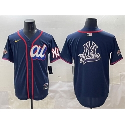 Men American League New York Yankees Team Big Logo Navy 2025 All Star Edition Limited Stitched Baseball Jersey 005