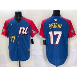 Men National League 17 Shohei Ohtani Blue Red Alternate 2025 All Star Edition Limited Stitched Baseball Jersey