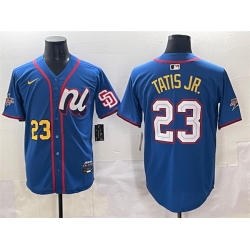 Men National League 23 Fernando Tatis Jr  Blue 2025 All Star Edition Limited Stitched Baseball Jersey