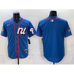 Men National League Philadelphia Phillies Blank Blue 2025 All Star Edition Limited Stitched Baseball Jersey