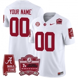 Men Women Youth Alabama Crimson Tide Nick Saban 7x Champions Patch Vapor Custom Jersey All Stitched White