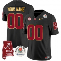 Men Women Youth Alabama Crimson Tide Rose Bowl Patch Gold Trim Vapor Limited Custom Jersey All Stitched Black