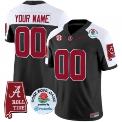 Men Women Youth Alabama Crimson Tide Rose Bowl Patch Vapor Limited Custom Jersey All Stitched Black Aternate