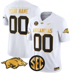 Men Women Youth Arkansas Razorbacks Gold Vapor Limited Custom Jersey All Stitched White Gold