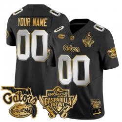 Men Women Youth Florida Gators 2024 Gasparilla Bowl Patch Gold Vapor Limited Custom Jersey All stitched Black Limited