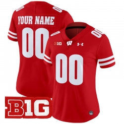 Men Women Youth Wisconsin Badgers 2024 Vapor Limited Custom Jersey All Stitched Red 006