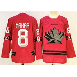 Men Canada Hockey 8 Cale Makar Red Stitched Jersey