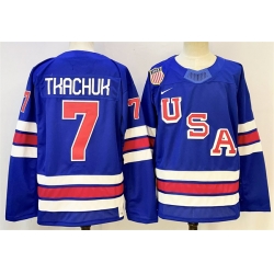 Men USA 7 Brady Tkachuk Royal 2025 2026 Stitched Jersey