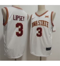 Men Iowa State Cyclones 3 Tamin Lipsey White 2025 Vapor Limited Stitched Football Jersey