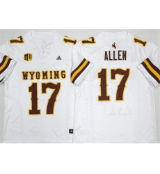 Men Wyoming Cowboys 17 Josh Allen White 2026 F U S E  Stitched College Football Jersey