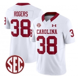 Men South Carolina Fighting Gamecocks 38 George Rogers White F U S E  Stitched Football Jersey