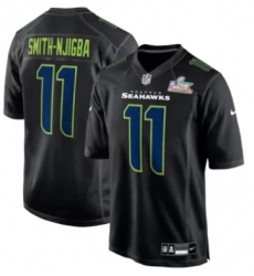 Jaxon Smith-Njigba Seattle Seahawks Nike Super Bowl LX Patch Carbon Fashion Game Jersey Black