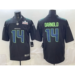 Men Seattle Seahawks 14 Sam Darnold Black 2025 Super Bowl LX Patch Carbon Fashion Vapor Untouchable Limited Stitched Football Jersey