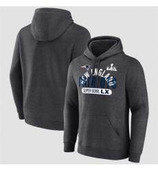 Men New England Patriots Heather Charcoal 2025 Super Bowl LX Game Plan Hoodie
