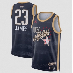 Men 2026 All Star  LeBron James Navy Stitched Basketball Jersey